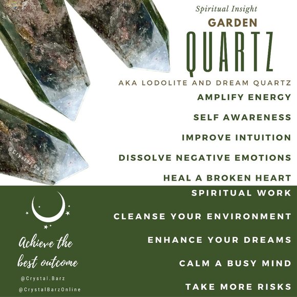 Garden Quartz Double Terminated Point - 3.4" Lodolite in Quartz DT - UNIQUE Gard - Picture 6 of 10